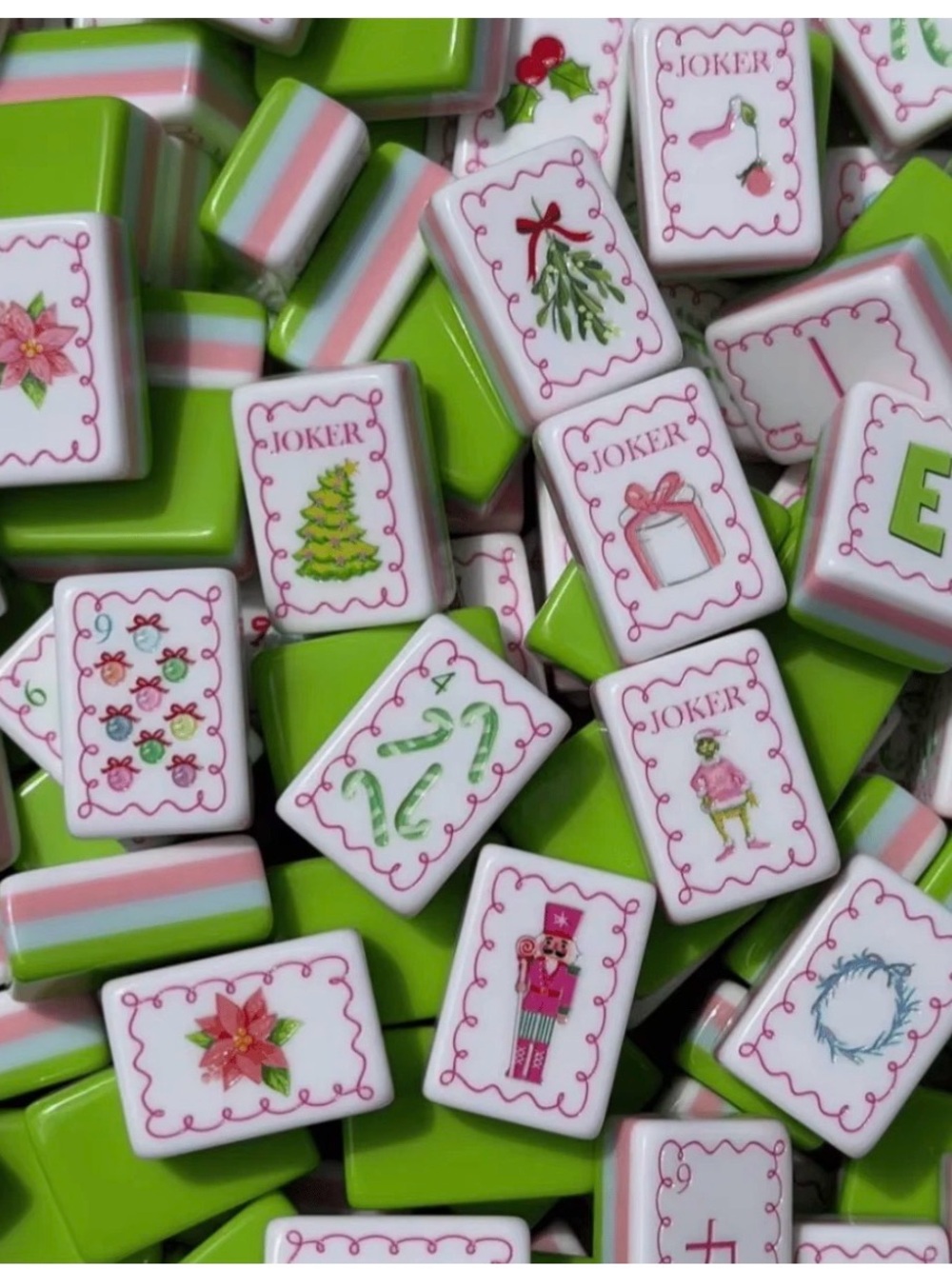 New! Christmas American Mahjong 4-layered set Acrylic 160